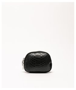 Porte-Monnaie En Cuir Avec Imprimé Animal Noir