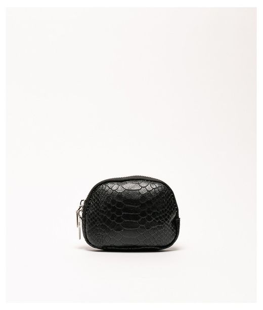 Porte-Monnaie En Cuir Avec Imprimé Animal Noir