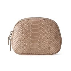 Monedero De Piel Con Estampado Animal Print Taupe