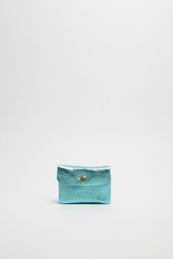 Porte-monnaie en cuir bleu Nergi