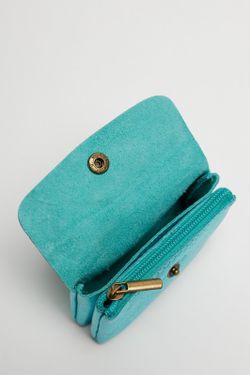 Porte-monnaie en cuir bleu Nergi