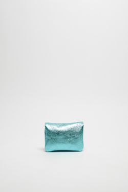 Porte-monnaie en cuir bleu Nergi