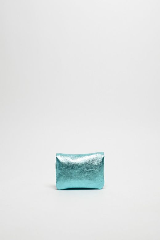 Porte-monnaie en cuir bleu Nergi