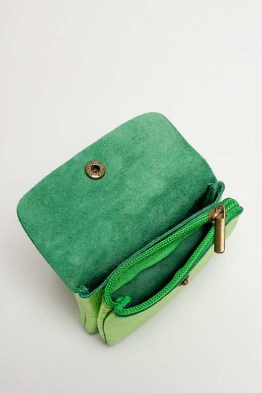 Porte-Monnaie Nergi en Cuir Vert