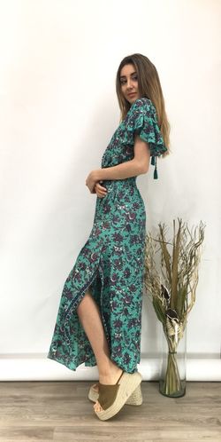 Mono Largo De Mujer Con Estampado Bohemio Turquesa