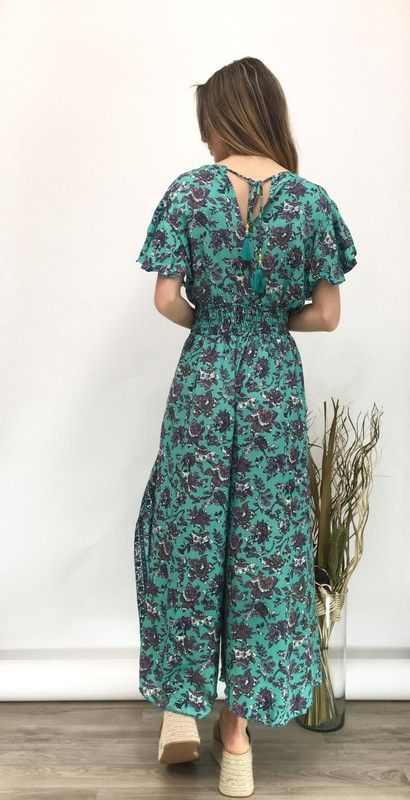 Mono Largo De Mujer Con Estampado Bohemio Turquesa