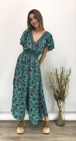 Mono Largo De Mujer Con Estampado Bohemio Turquesa