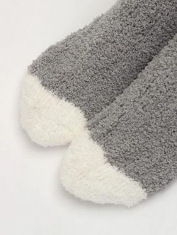 Lot de deux paires de chaussettes moelleuses à rayures