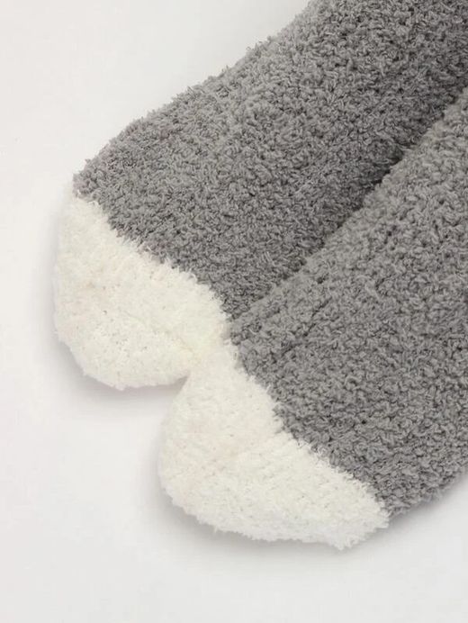 Lot de deux paires de chaussettes moelleuses à rayures