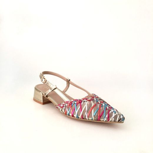 Sandale crabe tressée multicolore