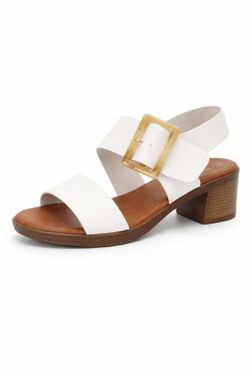 Sandale chic et décontractée à boucle, blanche