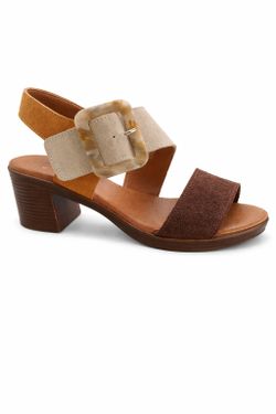 Sandale chic et décontractée avec boucle marron