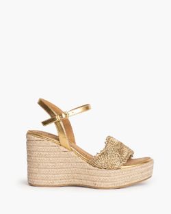 Sandália Cunha Dourada marca Corina REF M4341