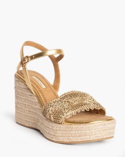 Sandália Cunha Dourada marca Corina REF M4341