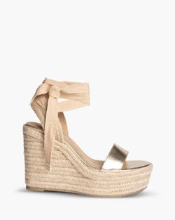 Sandale compensée Pelin Doré marque Corina REF M4336