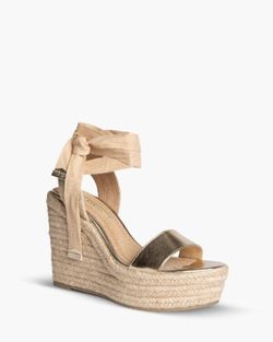 Sandale compensée Pelin Doré marque Corina REF M4336
