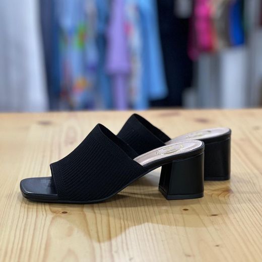 Sandalo Slingback Con Tacco Nero