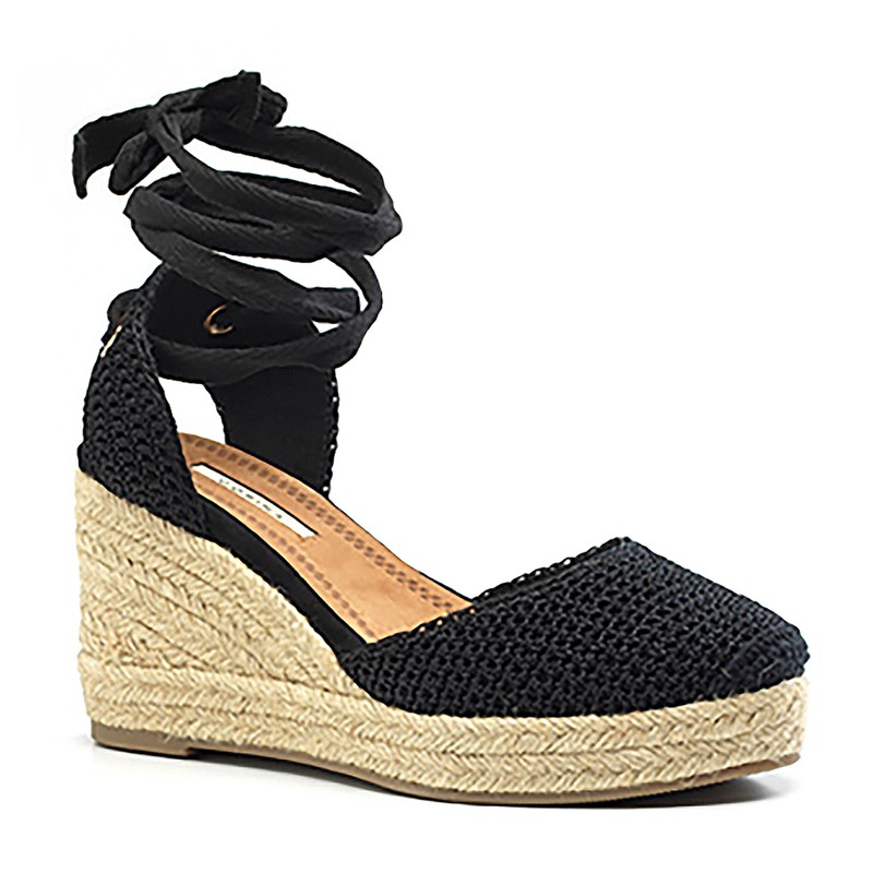 Sandalia Esparto Negro marca Corina REF M2322 — Zapatos Calzados Germans