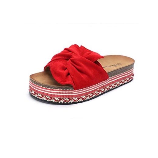 Sandalo fiocco rosso