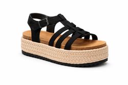 Sandália plataforma mediterrânica preta