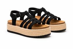 Sandália plataforma mediterrânica preta