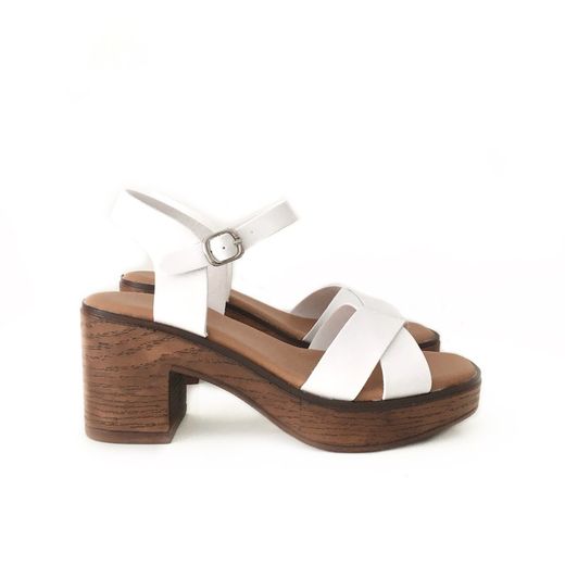 Sandalia Omai Con Tacón Blanco