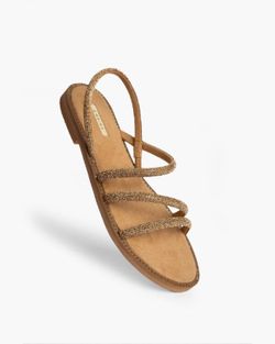 Sandalia Plana Brilli Brilli Camel marca Corina REF M4450