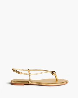 Sandália rasa com tiras douradas, marca Corina, REF M6456