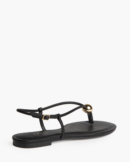 Sandália rasa com tiras, preta, marca Corina, REF M6456