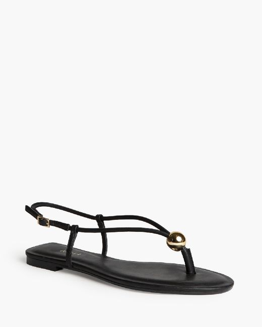 Sandália rasa com tiras, preta, marca Corina, REF M6456