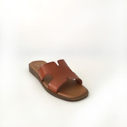 Sandalia Plana Retro Cuero