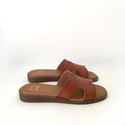 Sandalia Plana Retro Cuero