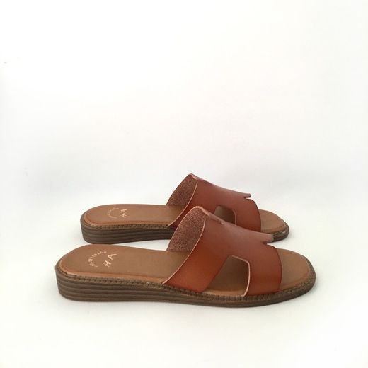 Sandalia Plana Retro Cuero