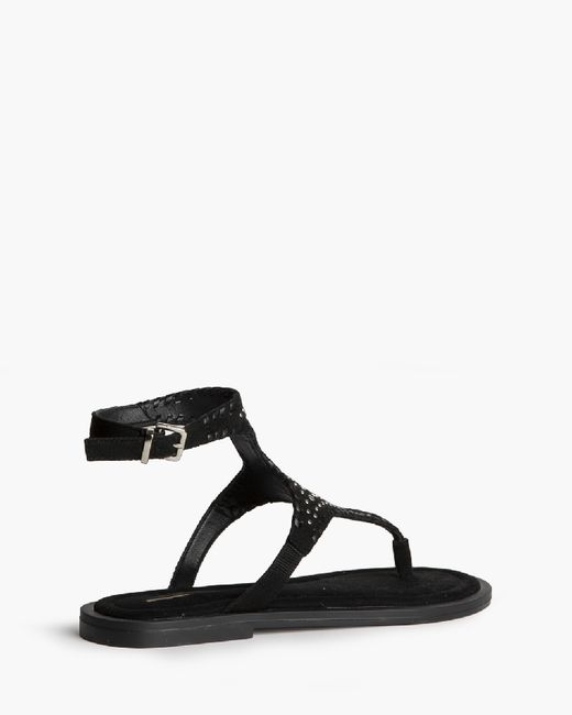 Sandália rasa perfurada com fivela dupla, preta, marca Corina, REF M6430