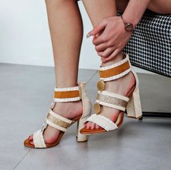 Bottines Femme À Talon Écru