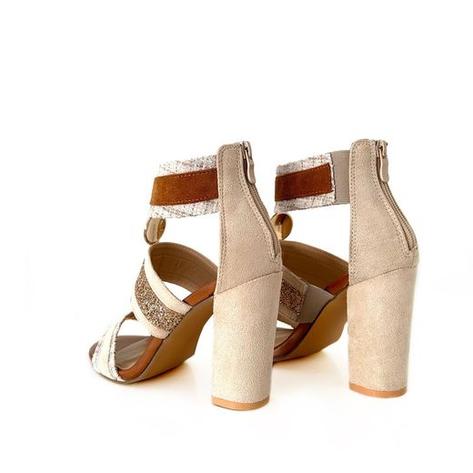 Bottines Femme À Talon Écru