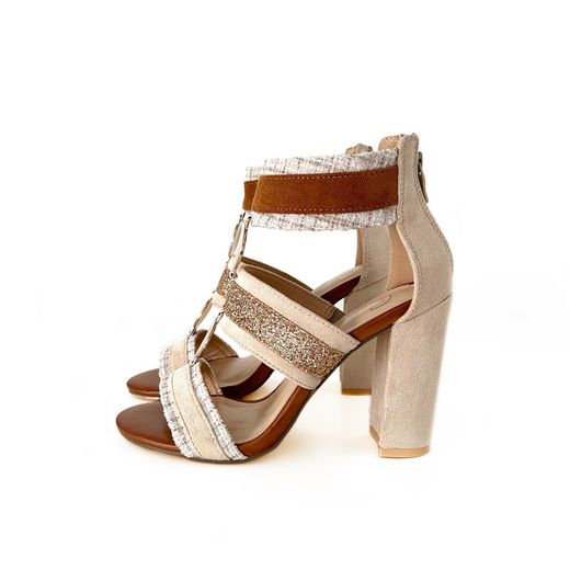 Bottines Femme À Talon Écru