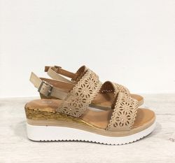 Sandalias Cuña Esparto Beige