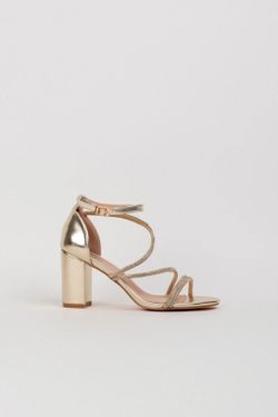 Sandalias Doradas Tacon Sandalias Doradas De Tacu00f3n Ancho En