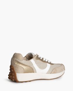 Sneakers in pelle scamosciata color oro Corina Brand REF M6070
