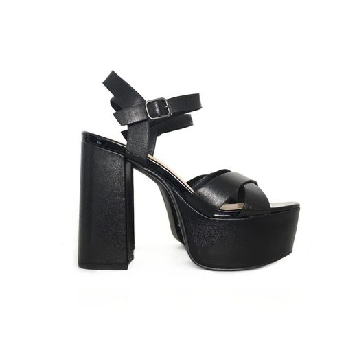 Tacones Altos Cruzados Negros