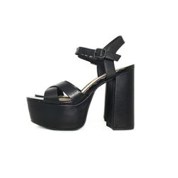 Tacones Altos Cruzados Negros
