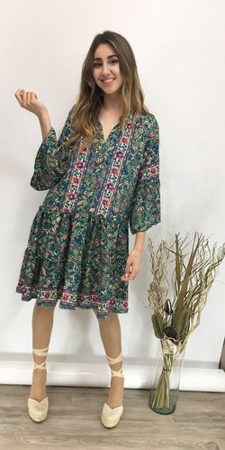 Vestido Ancho Estilo Boho Verde
