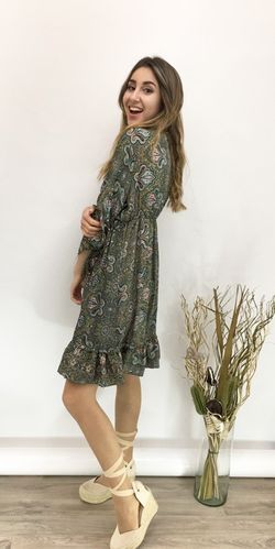 Vestido Boho Corto Verde