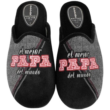 Zapatilla De Casa Para Papá Negro marca Alcalde REF. 33015
