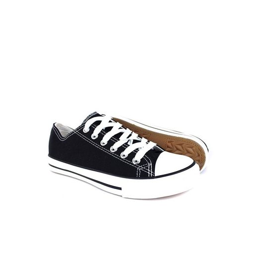 Zapatilla Tipo Converse Plana Negro