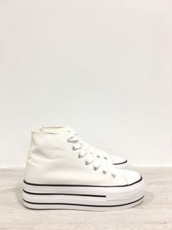 Zapatillas Blancas Abotinadas Plataforma