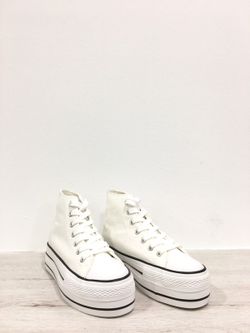 Zapatillas Blancas Abotinadas Plataforma