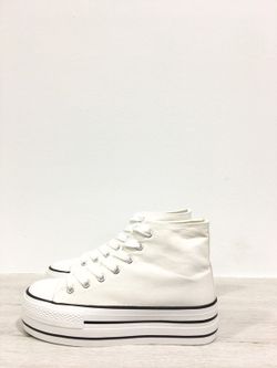 Zapatillas Blancas Abotinadas Plataforma