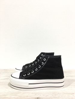 Zapatillas Negras Abotinadas Plataforma